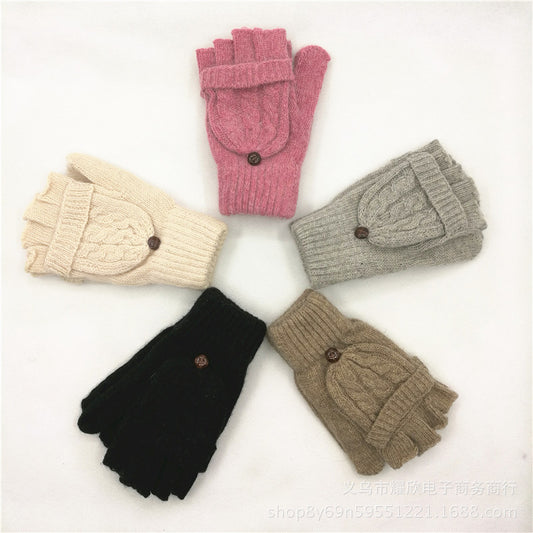 Winter Handknit Half fingers Gloves Unisex