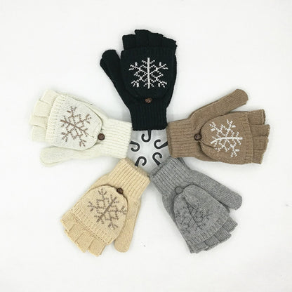 Winter Handknit Half fingers Gloves Unisex
