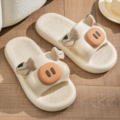 Cow/Pig/Bear slippers for women non-slip home/bathroom