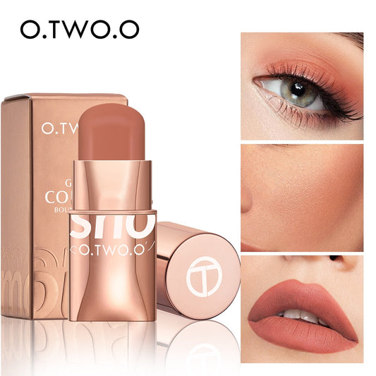 O.TWO.O Lipstick Blush Stick 3-in-1 Eyes Cheek and Lip Tint Waterproof Lightweight Cream Multi Stick