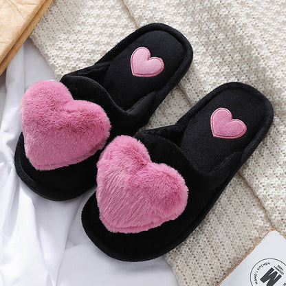 Cute Love Fluffy Home Slippers