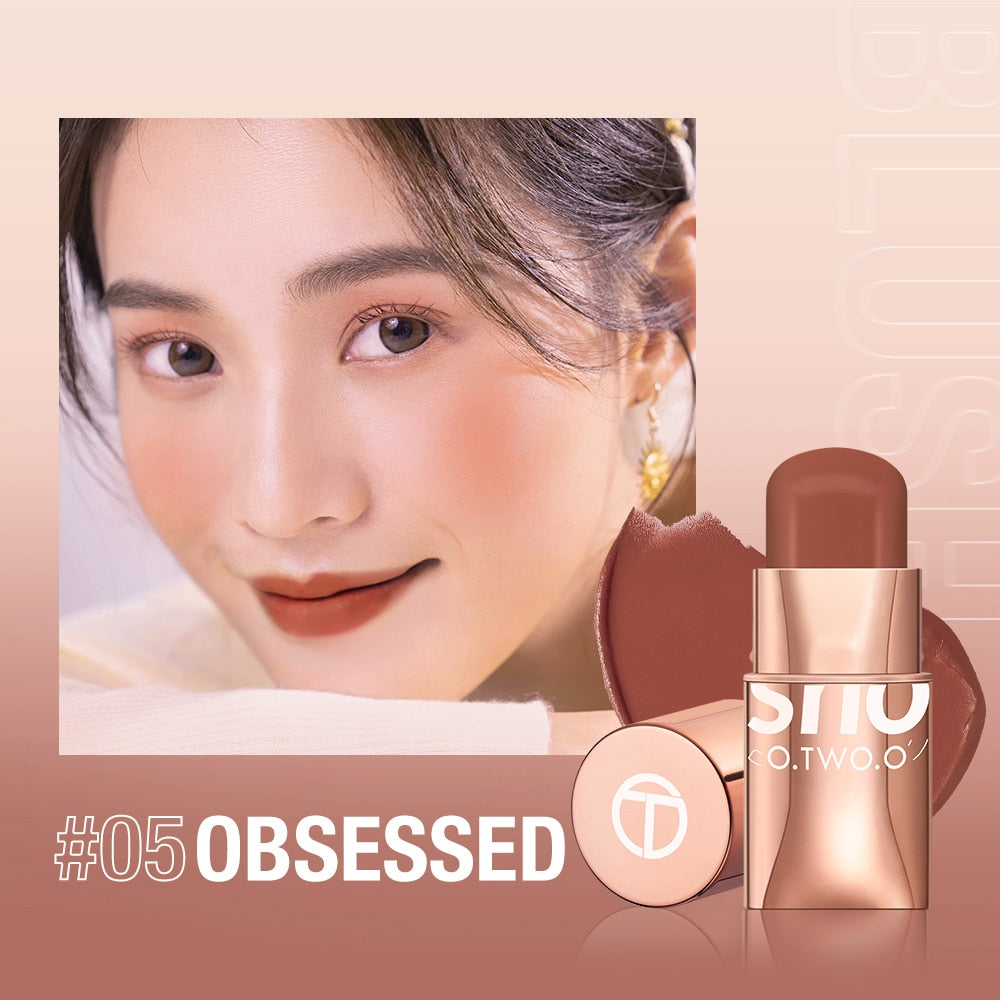 O.TWO.O Lipstick Blush Stick 3-in-1 Eyes Cheek and Lip Tint Waterproof Lightweight Cream Multi Stick