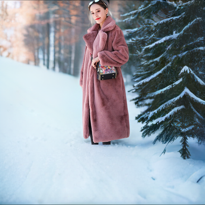 Velvet Fur Long Coat