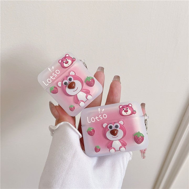 Cute Strawberry Bear AirPod Protective case