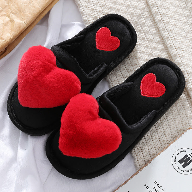 Cute Love Fluffy Home Slippers