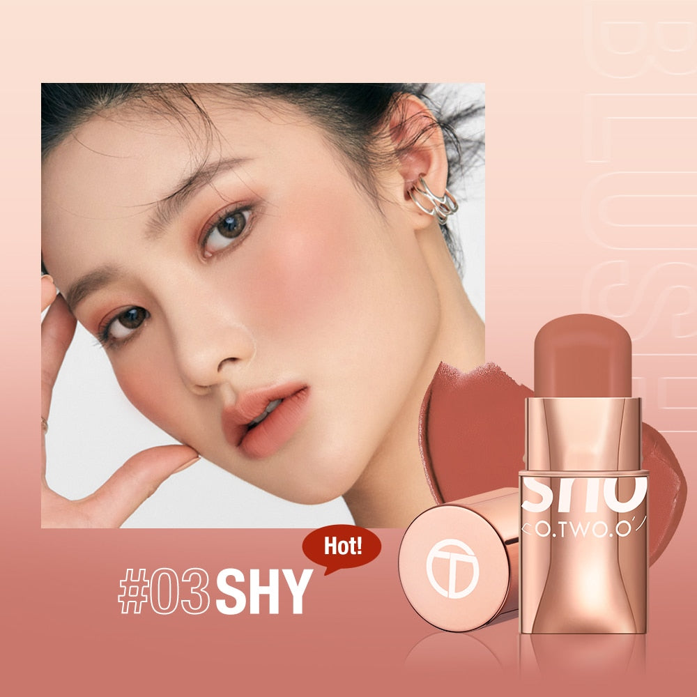 O.TWO.O Lipstick Blush Stick 3-in-1 Eyes Cheek and Lip Tint Waterproof Lightweight Cream Multi Stick